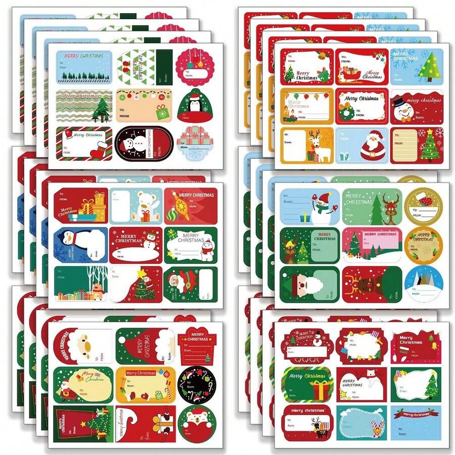 12/24 tờ nhãn dán trang trí Giáng sinh, nhãn dán trang trí túi Giáng sinh, quà tặng Giáng sinh cho tiệc Giáng sinh gia đình đồ trang trí Giáng sinh đồ trang trí Giáng sinh quà tặng Giáng sinh vật dụng tiệc Giáng sinh túi quà Giáng sinh túi Giáng sinh nhãn dán Giáng sinh - Nhãn dán Giáng sinh - Xem 1