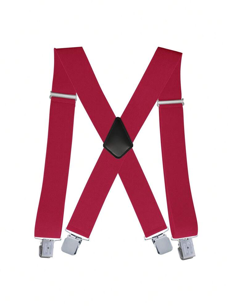 男士加大码吊带 1.37 英寸宽重型 X 型背部弹性可调节背带，配有 4 个强力夹子 - 休闲风格涤纶针织吊带，是外出装婚礼派对和秋冬配饰万圣节服装的理想礼物，适合青少年、青年、男士、休闲、户外、运动、度假、毕业礼物、生日、日常穿着 - 彩色 - 查看 5