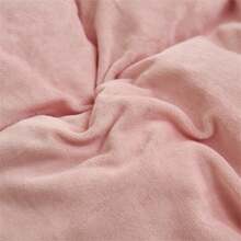 加厚牛奶丝绒羽绒被套，带荷叶边，防静电，适合秋冬季 - 巧克力棕 - 查看 3