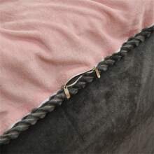 加厚牛奶丝绒羽绒被套，带荷叶边，防静电，适合秋冬季 - 巧克力棕 - 查看 4