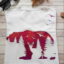 9pcs Animal Wood Burning Stencils For Painting 12" Deer Stencils Horse Stencil Bear Wolf Moose Drawing Templates For T-Shirt Fabric Wood DIY Crafts,Back To School,School Supplies - White - View 7