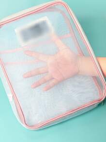 1 Pc Double-Layer Nylon Mesh Document Bag, Subject Bag, Subject Bag, Classification Bag, Student Test Paper Bag, Test Paper Book Storage Bag,Subject Sorting Bags Mesh Yarn File Bags Thickened Papers Books Students Exam Storage Bags - Multicolor - View 8