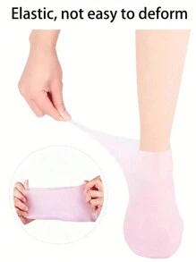 1 双硅胶保湿缓解袜、1 双高弹力吸收压力袜、可重复使用的芦荟袜、过夜 SPA 袜、防滑凝胶高跟袜，适用于男女皮肤干燥、脚部干燥、皮肤粗糙、家庭足部护理，与您喜欢的乳液和面霜一起使用，包、收纳袋、收纳盒 - 彩色 - 查看 5