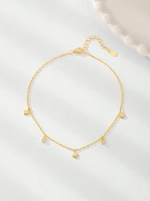 925 Sterling Silber Niedlich Mini Sonnen Design Fußkette, Jugendliche Alltagsmode, Party Event Festival Geschenk