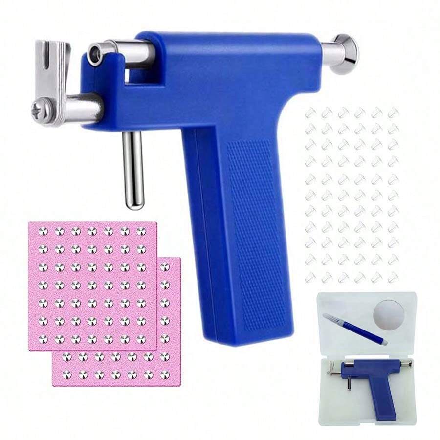 98pcs Professional Ear Piercing Gun Set Includes Steel Ear Studs