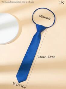 1 件 32 厘米可调节纯色窄领带，适合儿童、学生、表演、搭配西装、正装衬衫的日常配饰 - 彩色 - 查看 3