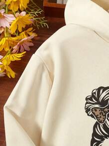 Outfit-Set für Kleine Mädchen mit Langarm-Sweatshirt mit Buchstaben-Muster und Leoparden-Hose, 2-teilig, für Frühling/Herbst