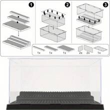 Acrylic Display Case 3-Level 25.5x15.3x13.9CM Removable Display Shelves Perspex Dustproof Minifigure Display Case Toys Model Acrylic Display Box Hold Up To 30 For  Lovers Car Model - Transparent - View 3