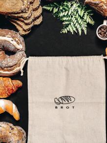 1Pc Bread Bag Linen Bread Bags For Homemade Bread Container Unbleached & Reusable Bread Storage, Natural Large Storage For Artisan Bread