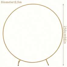 1 Set Round Gold Backdrop Stand - Metal Balloon Arch Kit Suitable For Birthday, Wedding, Bridal Shower, Graduation, Anniversary, Baptism, Summer Themed Party, Home Decor, Valentine's Day, Halloween, Christmas, Thanksgiving - Gold - View 13