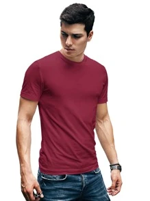 Men's Plain Basic Cotton T-Shirt - Đỏ - Xem 1