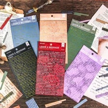 4 tờ/gói Memo Series Miếng dán phẳng, Vật liệu trang trí nhật ký, Đế dán kèm văn bản tiếng Anh - Nhiều màu - Xem 8
