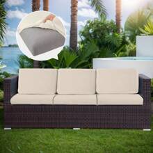 6PACK Outdoor Waterproof Couch Cushion Covers Stretch Individual Patio Chair Cushion Outdoor Seat Cushion Pad Replacement Sofa Cushion Protector Sofa Slipcover For Outdoor Garden Stretch Individual Patio Chair Cushion Outdoor Seat Cushion Pad Replacement - Màu be - Xem 9