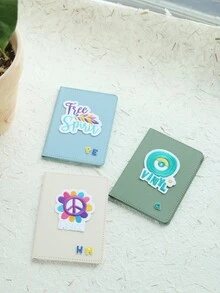 个性化可爱夏威夷风格字母护照套定制彩色字母护照夹定制别致图案封面迷人海滩护照夹旅行封面 - 藍色 - 查看 5