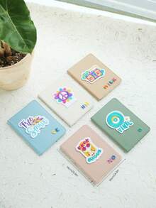 个性化可爱夏威夷风格字母护照套定制彩色字母护照夹定制别致图案封面迷人海滩护照夹旅行封面 - 藍色 - 查看 4