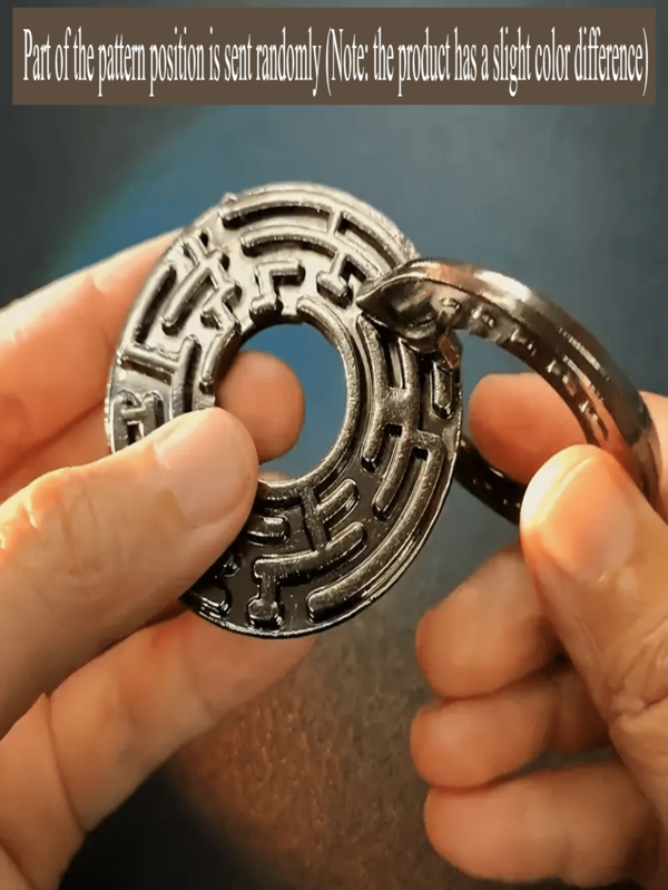 1 pieza Rompecabezas de metal con cerradura de laberinto, juguete de rompecabezas para adultos de dificultad alta, juguete para el desarrollo de la inteligencia, regalo de Navidad!