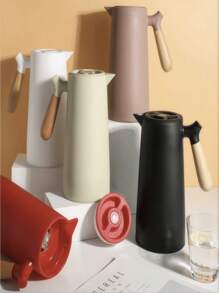 北欧保温咖啡茶瓶木柄 1 升罐 - 黑色 - 查看 5