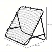Black Rebounder Net Practise Soccer Kickback Target Goal Teens Adults Training - Variant1 - View 2