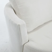 Chenille Swivel Barrel Chair, Uphosltered Modern Round Accent Arm Chairs Comfy 360 Degree Swivel Single Circle Club Sofa Chair For Nursery Living Room Bedroom - White - View 6