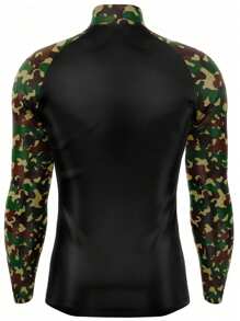 Shirt Fishing Sport Sleeve Military Camouflage Dry Fit Uv50+ Fish Fishing - 軍綠色 - 查看 2