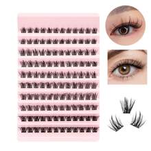 Racimos de pestañas postizas estilo wispy DIY para extensión de pestañas de 8-16mm, 120 piezas de racimos de pestañas naturales con rizo D para extensiones de pestañas esponjosas en casa, racimos de pestañas, racimos de pestañas, pestañas individuales, pestañas, pestañas postizas - D - Ver 2