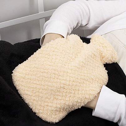 1pc Hot Water Bag, 500ml Plush Portable Movable Water Injection Type Hot Water Bottle, Warm Hands And Feet Warm Bed, Period Use Small Compact Winter Camp