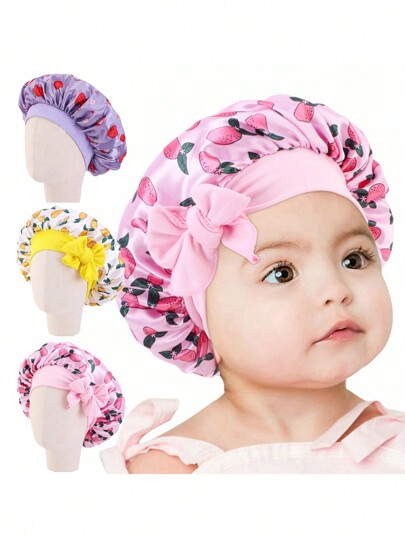 1 pieza Gorro de baño para bebé, gorro para el cuidado del cabello recién nacido, gorro para dormir para niños, gorro lindo a prueba de viento y cálido, regalo para recién nacido (los patrones florales no están fijos, los estilos y los patrones son aleatorios)