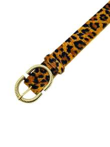 Women's Thin Belt Fashion Inverted Buckle Worked - Diva - leopardo - Ver 2