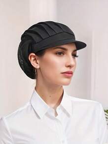 Gorra ajustable de trabajador de fábrica de alimentos, gorro de chef elástico antipolvo, apta para cocina, restaurante, catering, taller y bufé - material de tela, protectora e higiénica para trabajadores