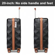 Ultralight ABS+PC Hard Case Bumpy Diamond Carry-On Suitcase With TSA Lock And 4 Spinner Wheels Available In 20" Cabin Size And 24" And 28" Check-In Sizes(1 Pc) - Black-1 - View 5