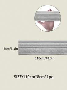 1 卷 2.3 米/90.6 英寸 Xpe 泡沫 3D 叶藤浮雕浪漫特殊设计踢脚线贴纸、自粘防撞墙贴、简约现代风格家居装饰、翻新踢脚线、卧室装饰贴纸、墙贴花、家居装饰乙烯基贴花、春季装饰品让您的家焕然一新、节日装饰贴纸礼物生日毕业 - 銀色 - 查看 12