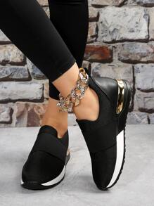 Giày thể thao thường ngày cho nữ, thời trang nhẹ, chống trượt, thoải mái, thoáng khí, đa năng, hàng mới về mùa thu - màu đen - Xem 1