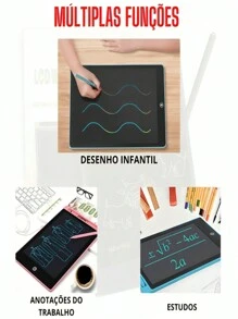 Lousa Mágica De Desenhar Para Crianças 8,10 e 12 Polegadas Infantil Quadro Negro Digital Eletronico Tablet