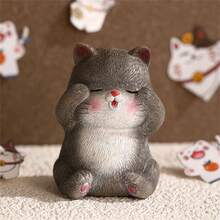 1 pieza Adorno de gato lindo, artesanía decorativa para el hogar, se puede utilizar como regalo para fiestas - Multicolor - Ver 11