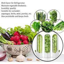 Herb Saver For Refrigerator, Herb Saver Pod, Vegetable Preservation Bottle, Fresh Herb Keeper For Cilantro, Mint, Parsley, Asparagus, Keeps Greens Fresh For 2-3 Weeks