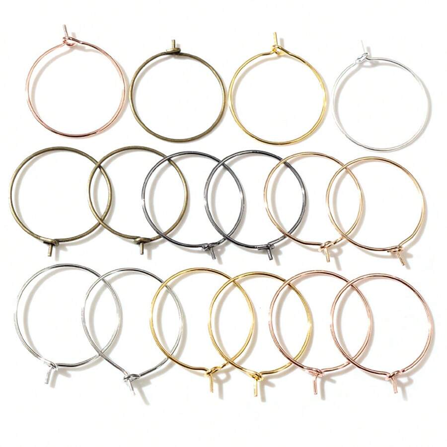 50pcs 20-40mm Beading Hoops Earrings Big Circle Ear Hoops Earrings Wires For DIY Jewelry Making Accessories Supplies - Circle Hoops - View 1