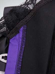 Corsetto intimo con guarnizione in pizzo, modellante in stile vintage da corte, modellatore di forma sexy - Viola - Visualizzare 4