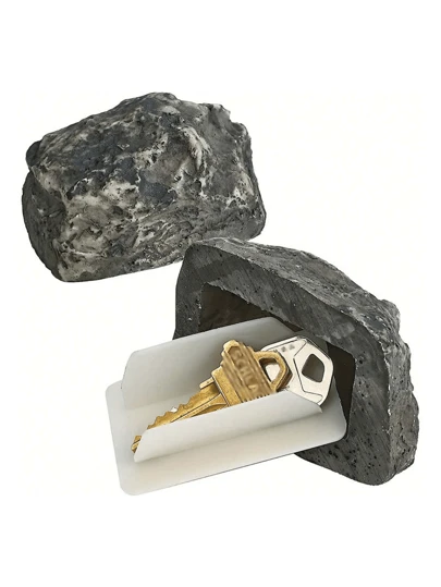 Fake Rock Key Hide Box Stone Key Storage Box Key Hider, Garden Secret Spare Key Holder Key Rock Outdoor Key Keeper Secret Funny Muddy Rock Home Garden Decor Security Gift