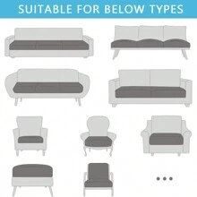 6PACK Outdoor Waterproof Couch Cushion Covers Stretch Individual Patio Chair Cushion Outdoor Seat Cushion Pad Replacement Sofa Cushion Protector Sofa Slipcover For Outdoor Garden Stretch Individual Patio Chair Cushion Outdoor Seat Cushion Pad Replacement - 卡其色 - 查看 10