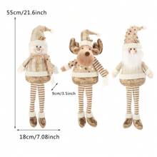 圣诞装饰品，金色无面圣诞老人、雪人和驯鹿雕像，适用于桌面和展示，圣诞节 - 金色坐姿無腳 - 查看 10