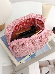 1 estojo organizador de viagem para eletrônicos com estampa floral, bolsa de transporte para itens essenciais de viagem, para cabo, cabo de carregamento, disco rígido externo, carregador portátil para negócios, viagens, escola, faculdade, material escolar de escritório, acessórios escolares, volta às aulas, estudantes universitários