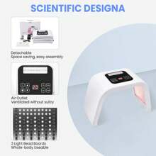 Red Light Theràpy Màsk, 7 Colors LED Face Màsk Light Theràpy, Led Light Theràpy For Face, Skìn Care Beauty Màsk At Home - 白色 - 查看 6