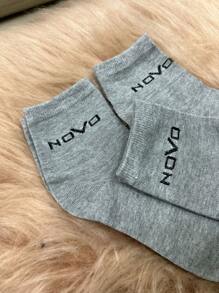 Kit 3 Pairs Of Basic Mid-Calf Unisex Sports Socks - 灰色 - 查看 2