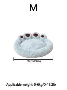 1 pièce de lit pour animal de compagnie en peluche longue et épaisse en forme de patte d'ours, respirant et chaud, avec doublure. Tapis de sommeil sécurisant pour chats ou chiens de taille moyenne/grande, convient pour toutes les saisons.