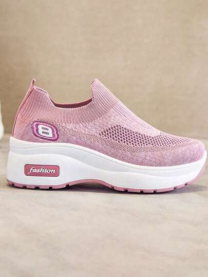 Zapatillas deportivas casuales para mujeres, blanco de malla transpirable con cordones de colores mixtos, Zapatillas De Mujer De Suela Gruesa, Tenis.,Zapatillas De Malla Transpirables,Mocasines Planos Negros Tejidos Y Transpirables Para Mujer, Zapatos Livianos Y Cómodos De Poner,Zapatos Con Alzas, Zapatos De Mujer De Suela Gruesa, Zapatillas Deportivas Ligeras De Mujer,Zapatos Casuales De Malla Para Mujer, Cómodos Zapatos Planos De Trabajo, Adecuados Para Todas Las Estaciones.