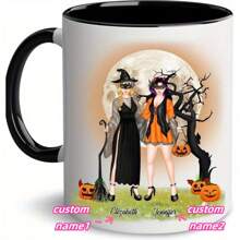 1 件，11 盎司，万圣节教师咖啡杯，定制万圣节教师咖啡杯，万圣节礼物，可爱的秋季陶瓷杯，带有鬼魂和蝙蝠元素的万圣节南瓜咖啡杯 - 多色 - 查看 13