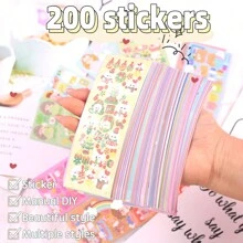 Nhãn dán trang trí laser hình cô gái hoạt hình dễ thương, chống thấm nước cho trẻ em, sổ lưu niệm, văn phòng phẩm, điện thoại, cốc - Họa tiết nhỏ & nhãn dán hình mặt, phần thưởng cho trẻ em - Nhiều màu - Xem 1