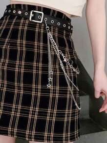 1pc Punk Rock Multi-Layer Silver Metal Hollow Star Pants Chain, Gothic Fashion Accessory Halloween Fathers Day Gift School