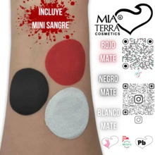 MIA TERRA COSMETICS PALETA DE COLORES MINI PARA BODY PAINT, MAQUILLAJE DE FANTASIA Y PINTACARITAS BASE AGUA DIFERENTES PERSONAJES Y GAMAS DE COLORES - VAMPIRO - Ver 4
