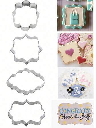 4 件装糖饼干模具烘焙工具纸杯蛋糕模具祝福盒不锈钢饼干模具韩式翻糖饼干模具牌匾切刀饼干框架 DIY 蛋糕/5 件装复活节饼干模具蛋兔胡萝卜小鸡饼干模具饼干模具复活节饼干烘焙儿童烘焙饼干工具